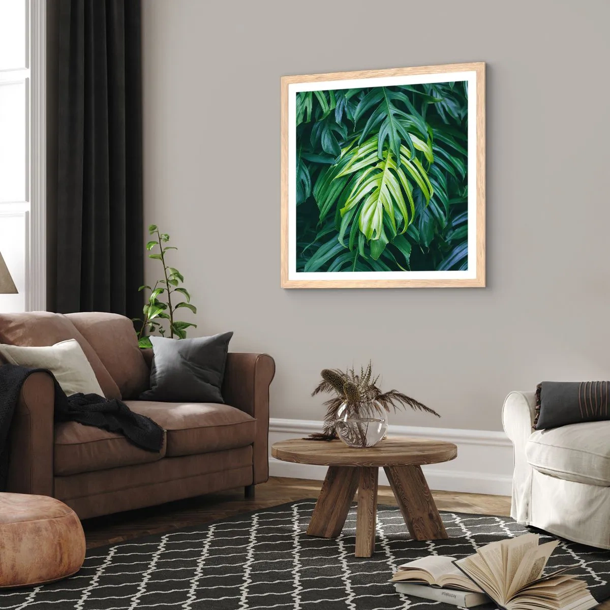 Plakát v rámu světlý dub - Ponořit se do svěžesti - 60x60 cm