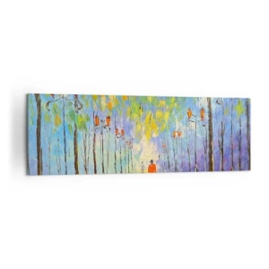 Obraz na plátně - Noční píseň deště - 160x50 cm