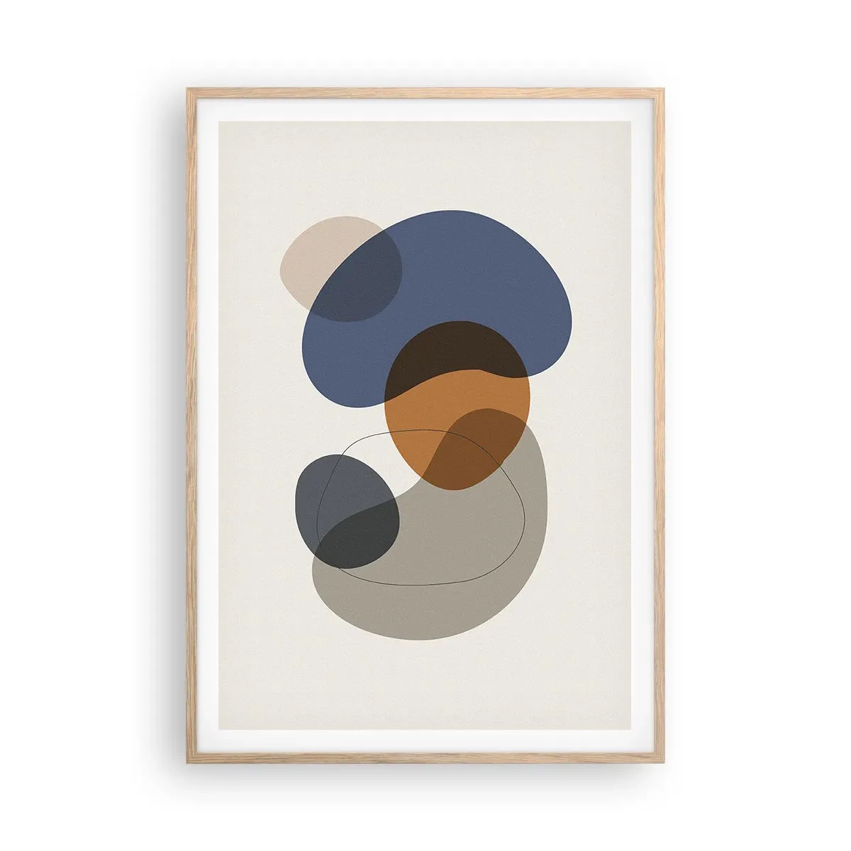 Plakát v rámu světlý dub - Kapky barev - 70x100 cm