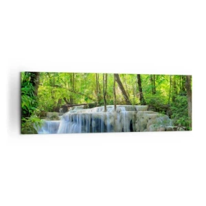 Obraz na plátně - Utonout v tyrkysu a zeleni - 160x50 cm