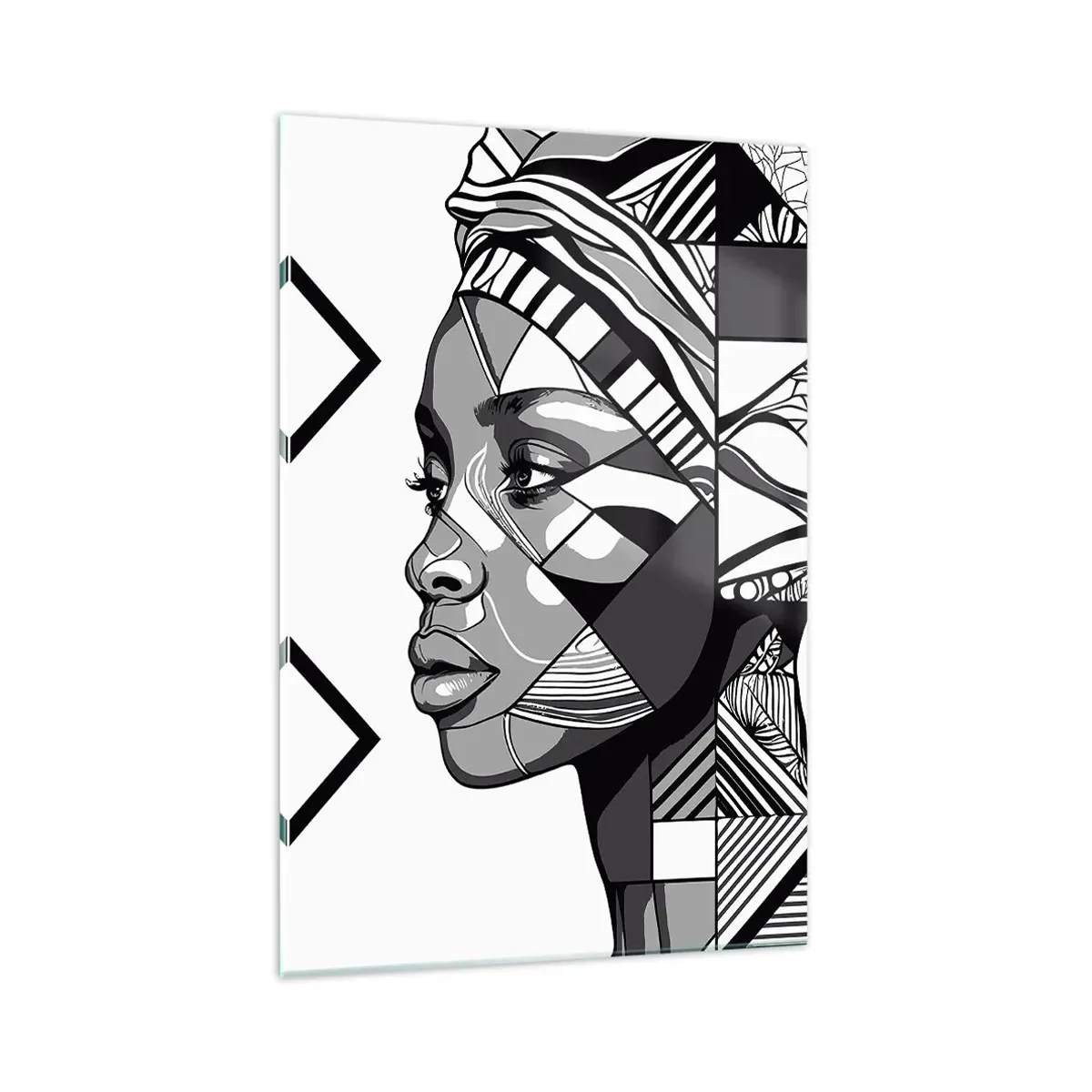 Obraz na skle - Etnický portrét - 70x100 cm
