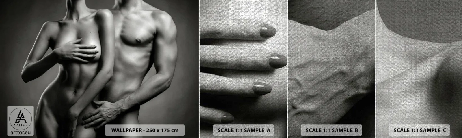 Vzor Fototapety Premium Canvas - Adam a Eva - Žena, Muž, Tělo - 100x30 cm