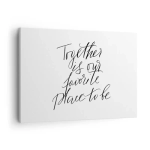 Obraz na plátně - Typografický nápis v elegantním stylu na bílém pozadí - 70x50cm - Cítíte to také? - Moderní nástěnná dekorace do obývacího pokoje a ložnice ARTTOR