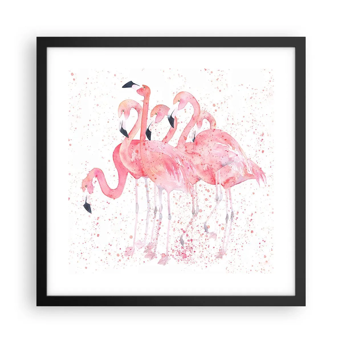 Plakát v černém rámu - Růžový ansámbl - 40x40 cm