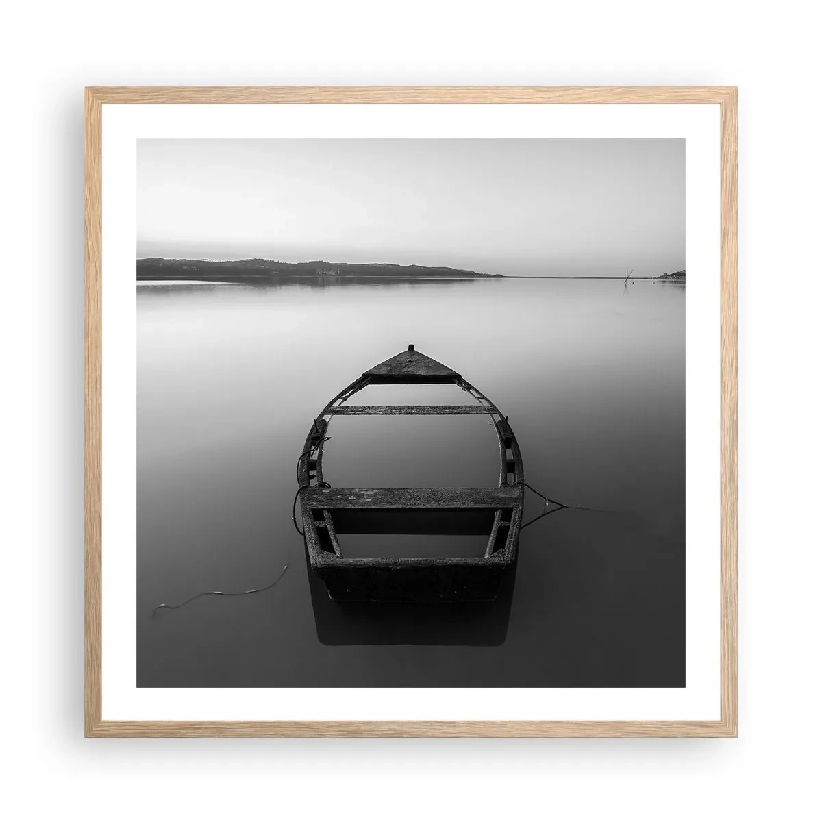 Plakát v rámu světlý dub - Stesk a melancholie - 60x60 cm