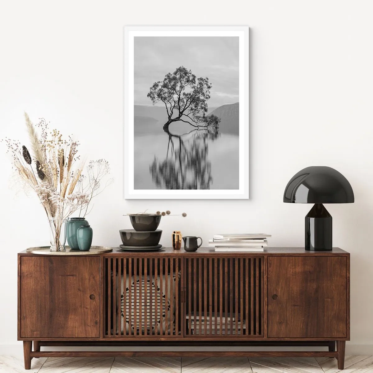 Plakát v bílém rámu - Existuje taková země - 40x50 cm