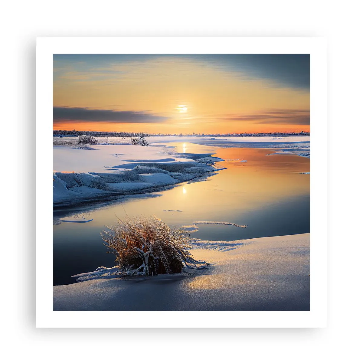 Plakát - Zimní západ slunce - 60x60 cm