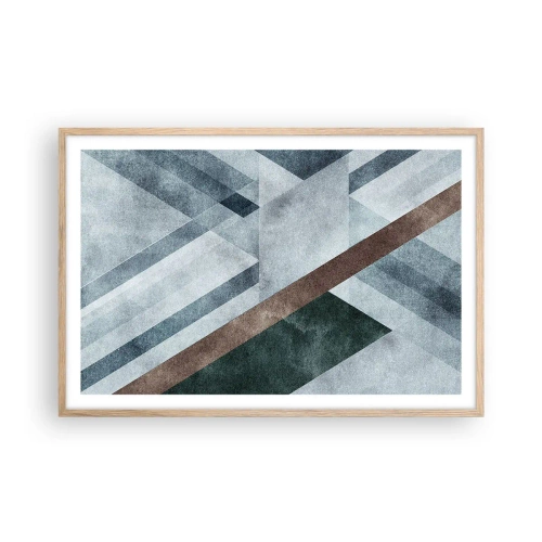 Plakát v rámu světlý dub - Sofistikovaná elegance geometrie - 91x61 cm