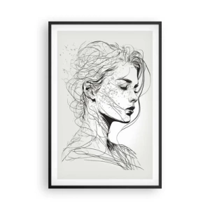 Plakát v černém rámu - Portrét v zamyšlení - 61x91 cm
