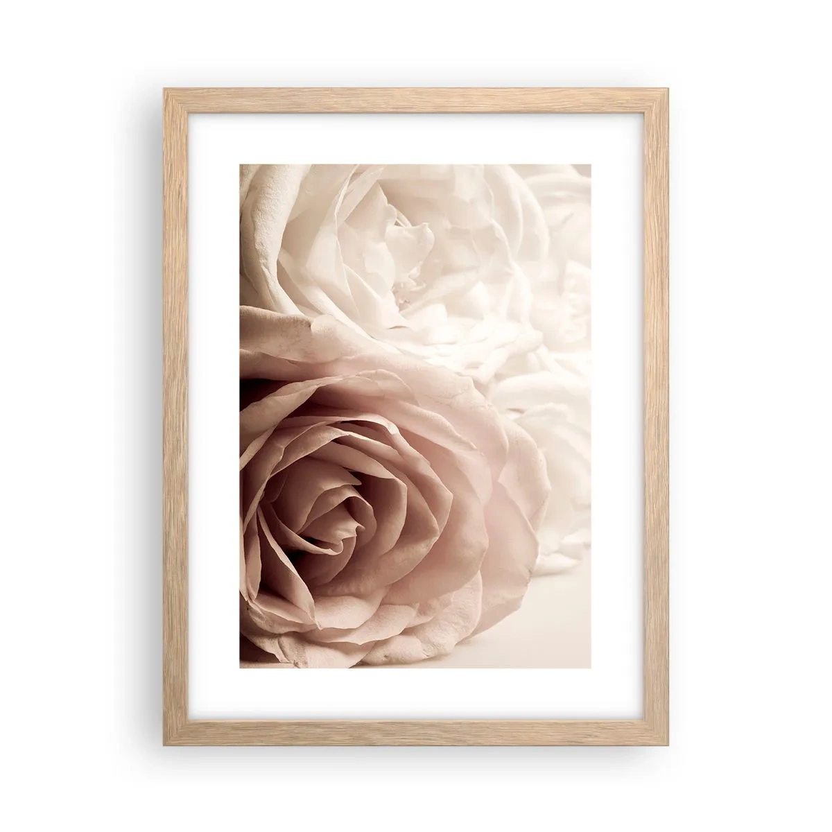 Plakát v rámu světlý dub - V srdci růže - 30x40 cm