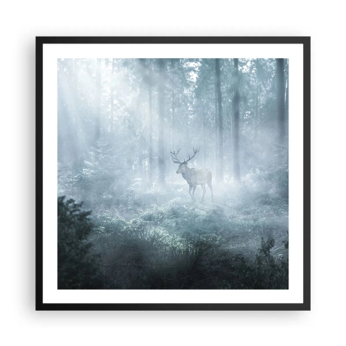 Plakát v černém rámu - Ranní obchůzka sídliště - 60x60 cm