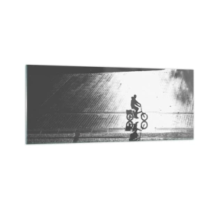 Obraz na skle - Dopředu, přes město - 100x40 cm