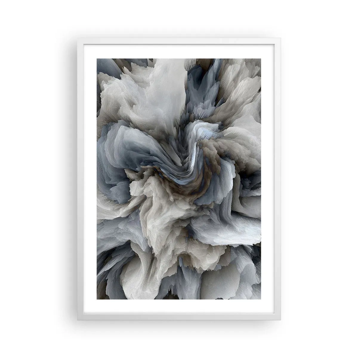 Plakát v bílém rámu - Kámen a květ - 50x70 cm