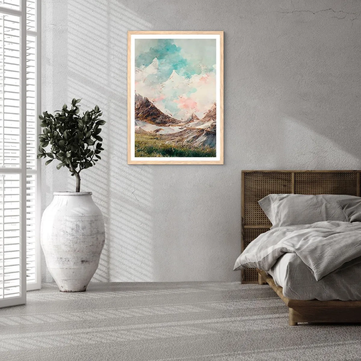 Plakát v rámu světlý dub - Skalní čepele - 30x40 cm