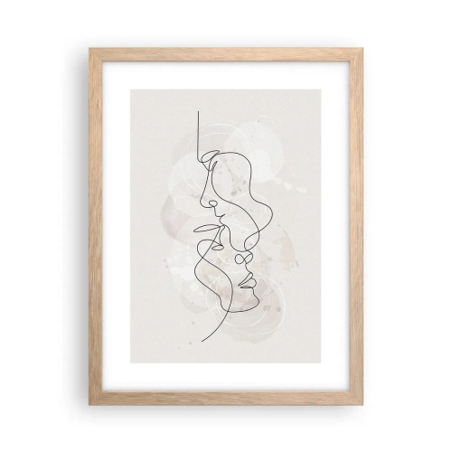 Plakát v rámu světlý dub - Zamotaní v objetí - 30x40 cm
