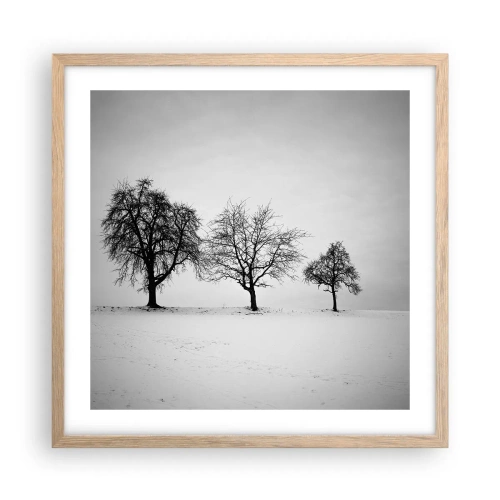 Plakát v rámu světlý dub - O čem sní? - 50x50 cm