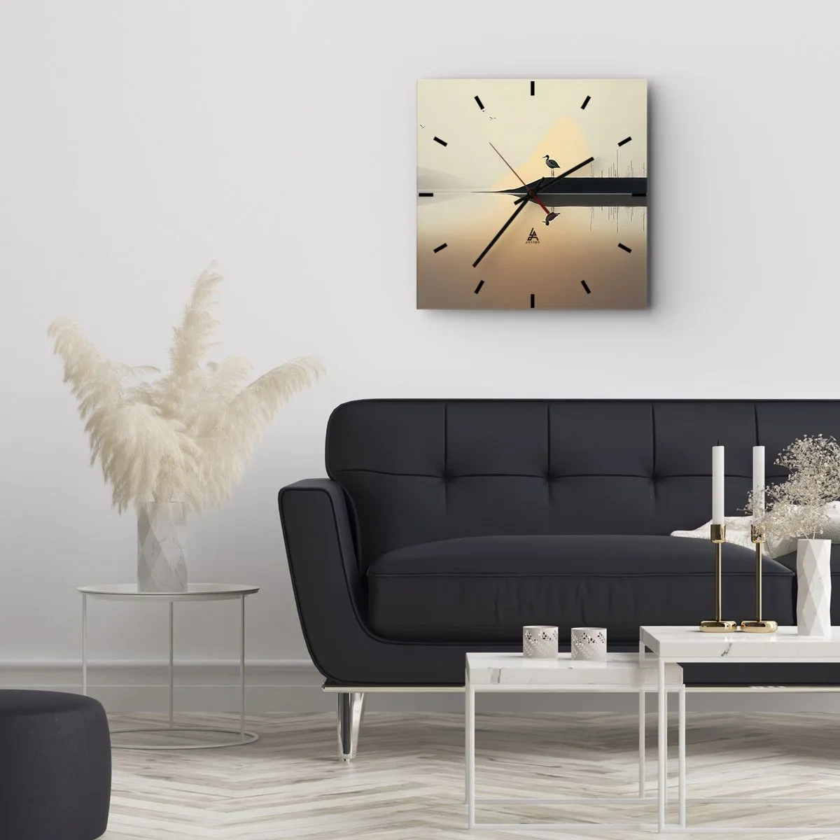 Nástěnné hodiny - Pán na jezeře - 40x40 cm