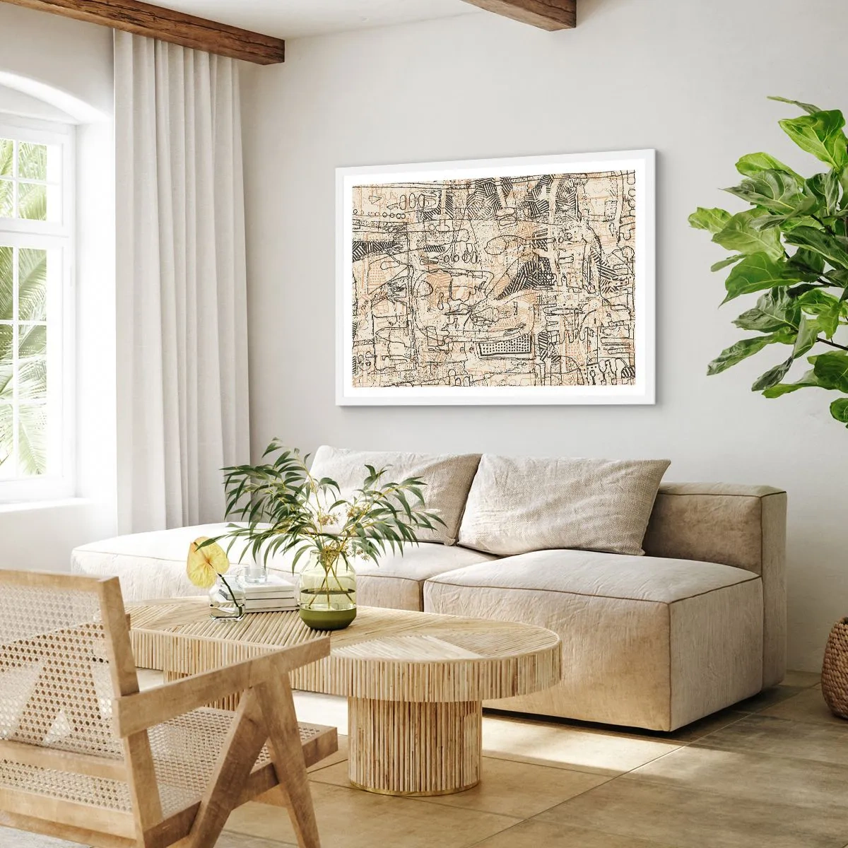 Plakát v bílém rámu - Čeká na rozluštění - 70x50 cm