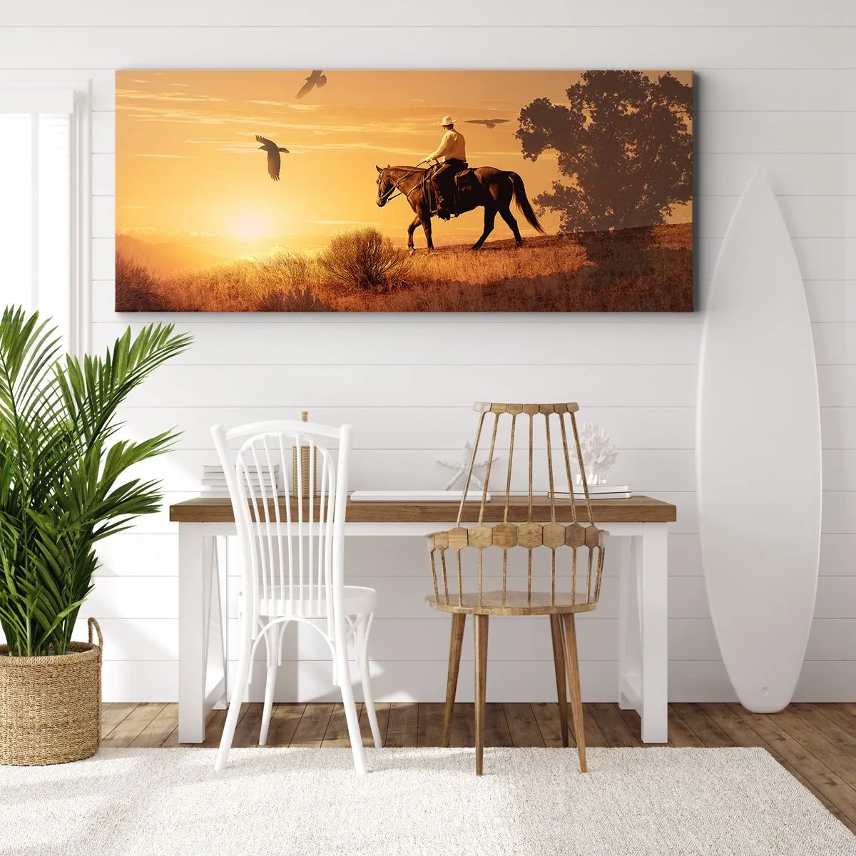 Obraz na plátně - Sám prérií - 100x40 cm