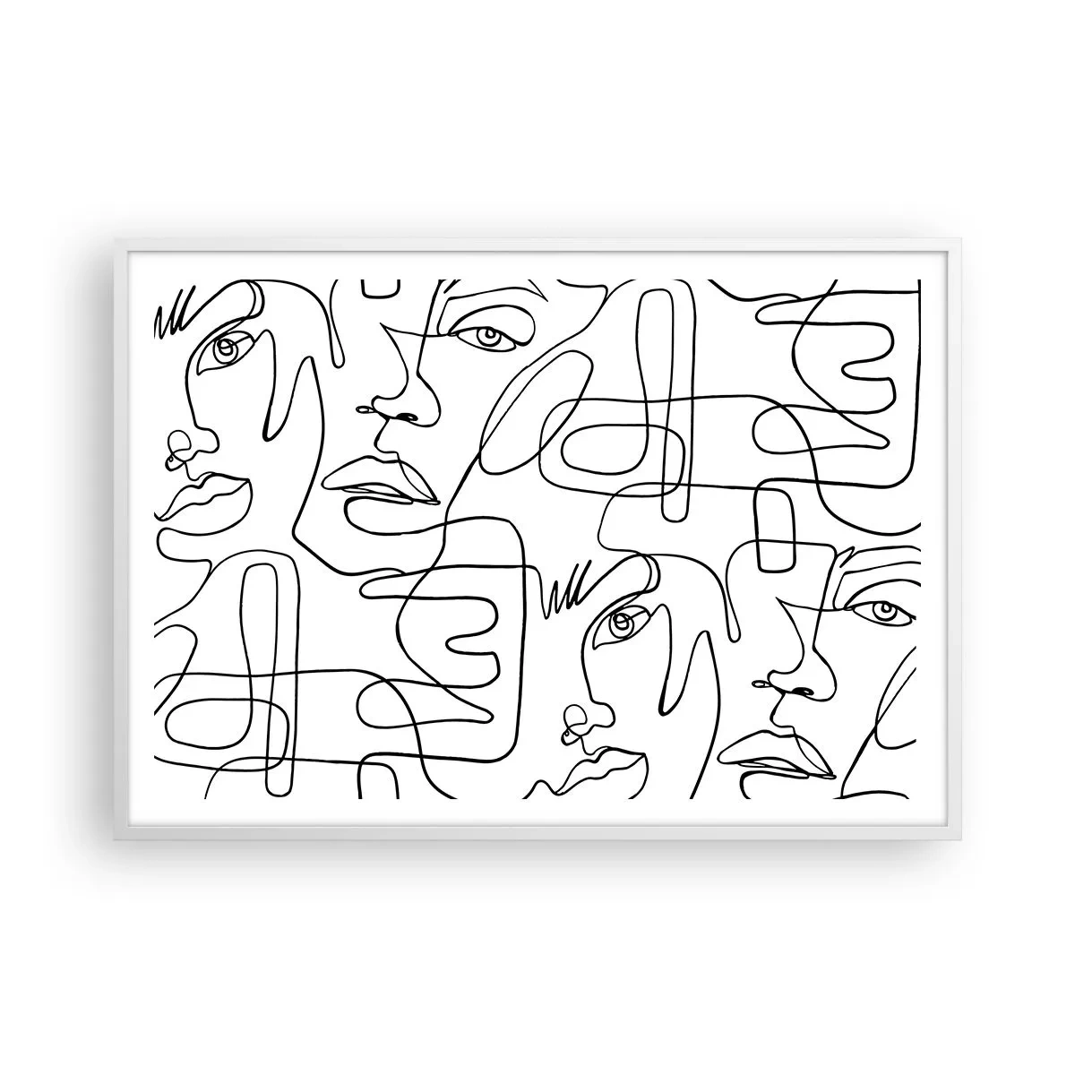 Plakát v bílém rámu - Ve spletených emocích - 100x70 cm