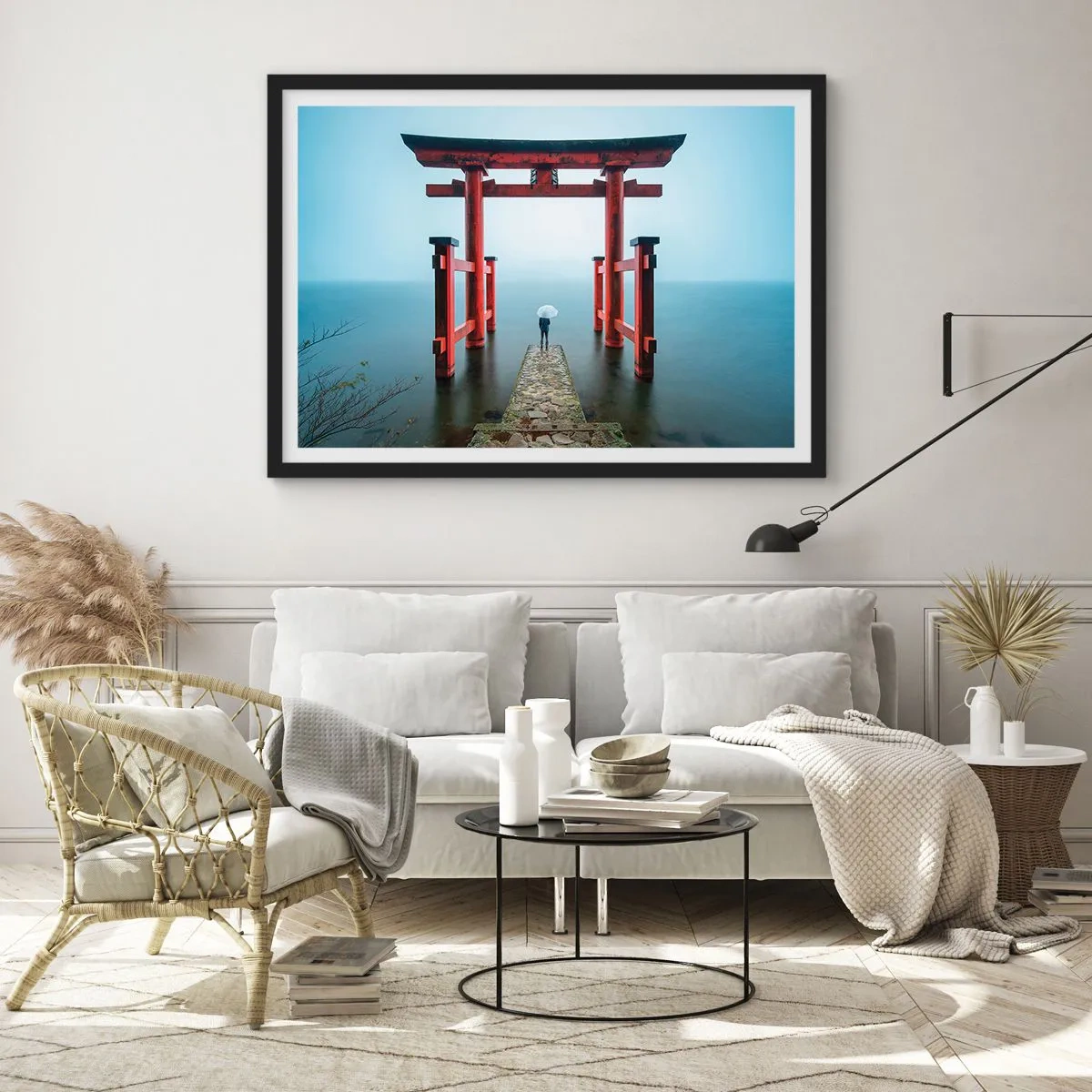 Plakát v černém rámu - Japonské zamyšlení - 70x50 cm