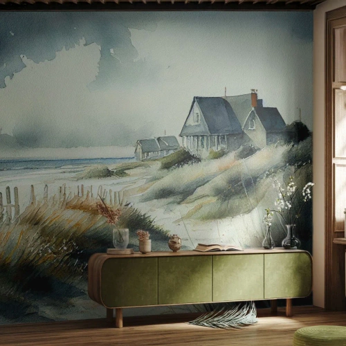 Fototapeta Premium Canvas - Daleko od shonu - Dům, Pláž, Moře - 200x140 cm