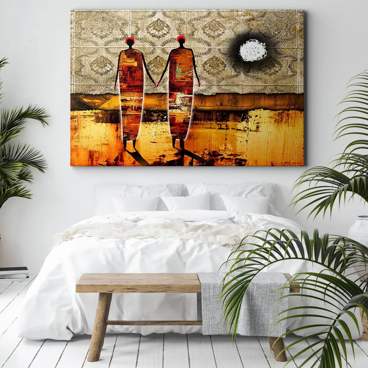 Obraz na plátně - Etnická kompozice v barvách Afriky - 100x70 cm