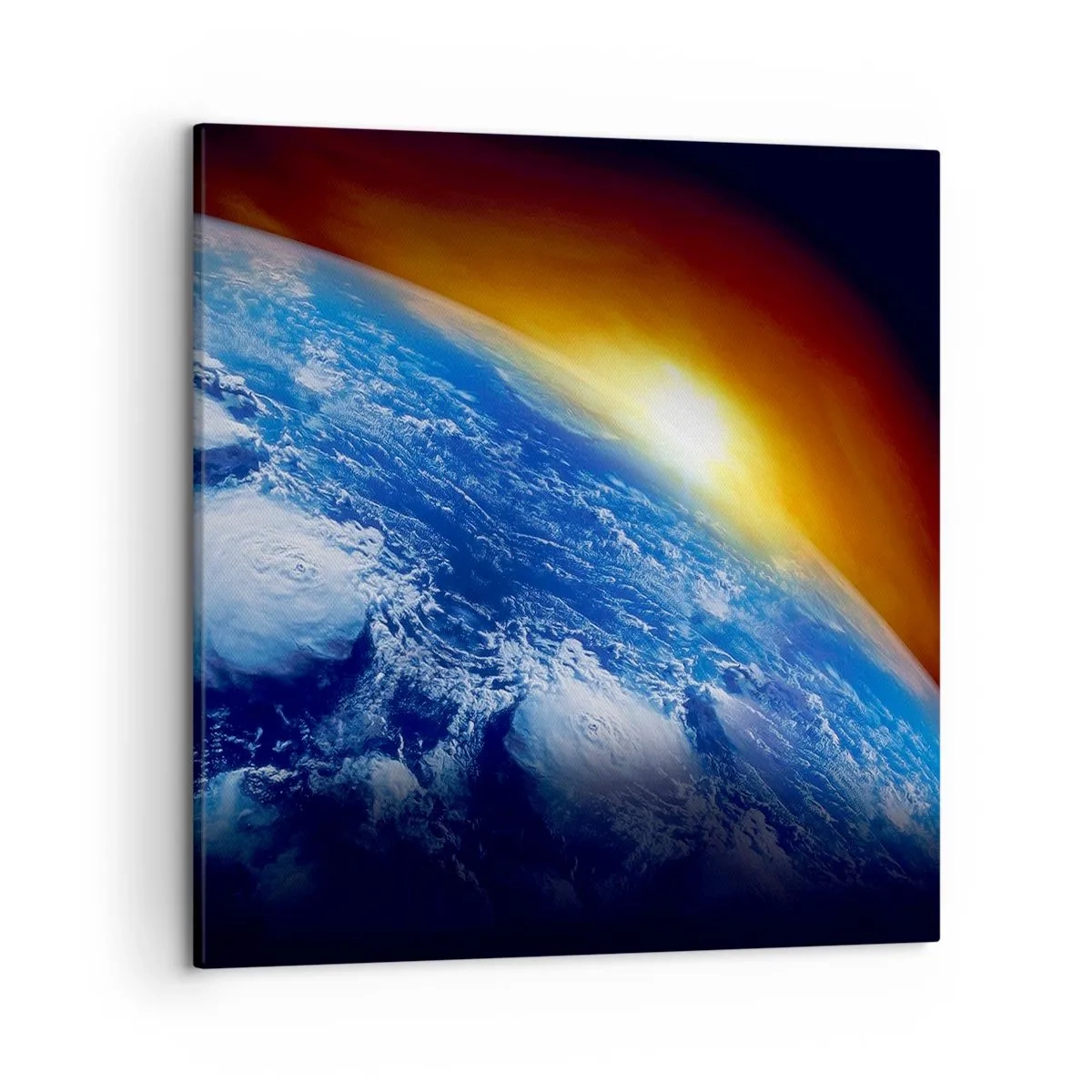 Obraz na plátně - Východ slunce nad modrou planetou - 50x50 cm