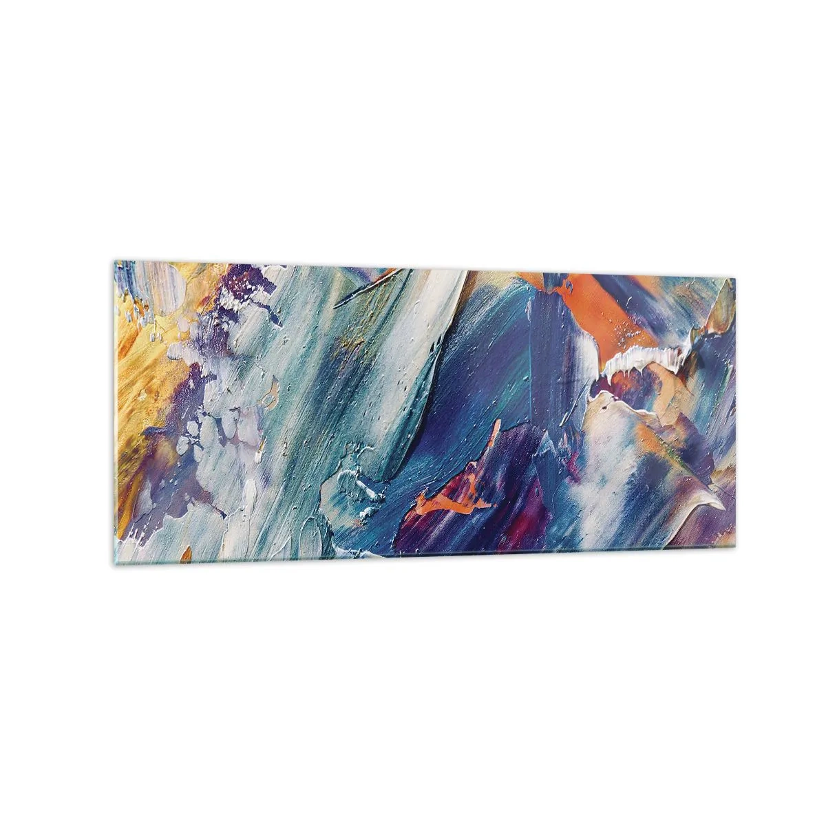 Obraz na skle - Chaos barev - 120x50 cm