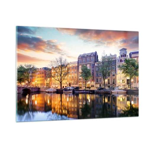 Obraz na skle - Zdrženlivá a vyrovnaná nizozemská krása - 120x80 cm