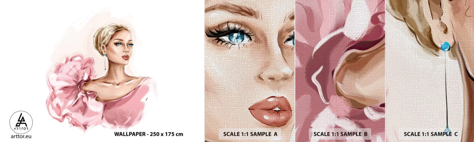 Vzor Fototapety Premium Canvas - Jako malovaná… - Žena, Móda, Grafika - 100x30 cm