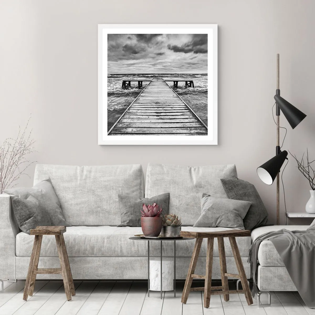 Plakát v bílém rámu - Čekám na vítr, co rozfouká… - 30x30 cm