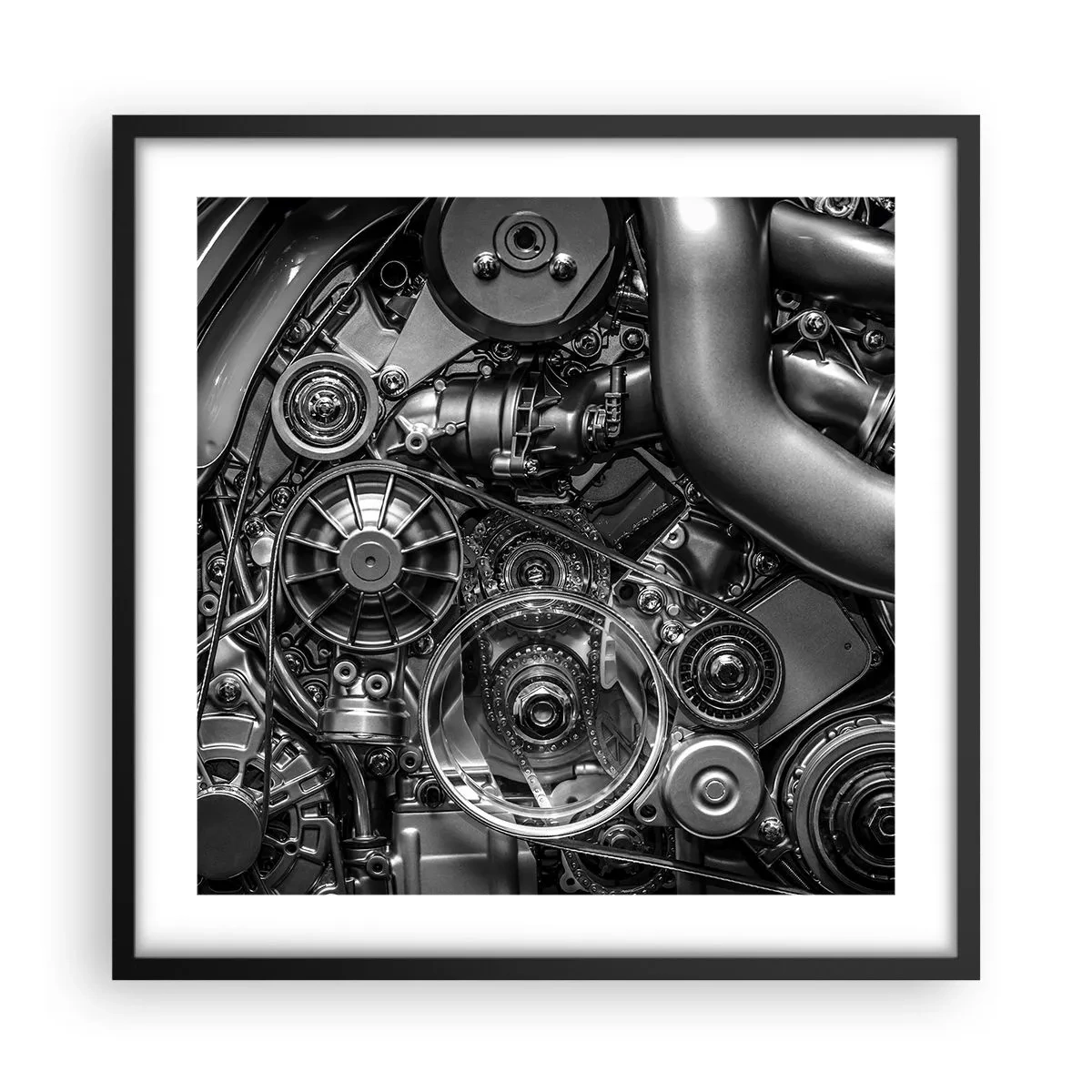 Plakát v černém rámu - Poezie mechaniky - 50x50 cm