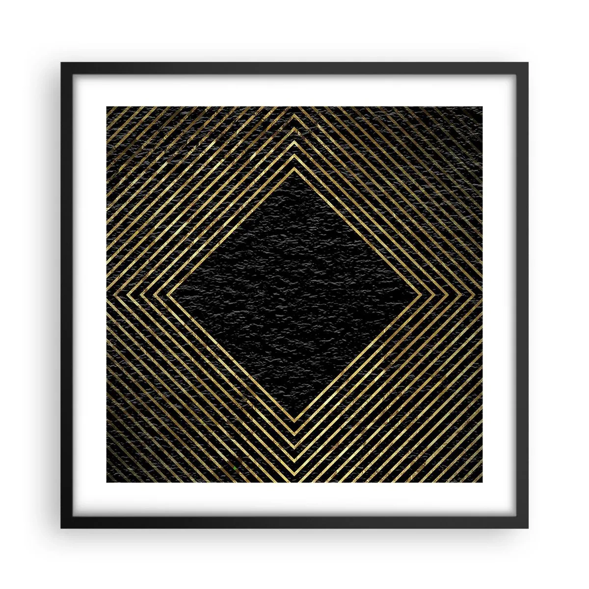 Plakát v černém rámu - Geometrie ve stylu glamour - 50x50 cm