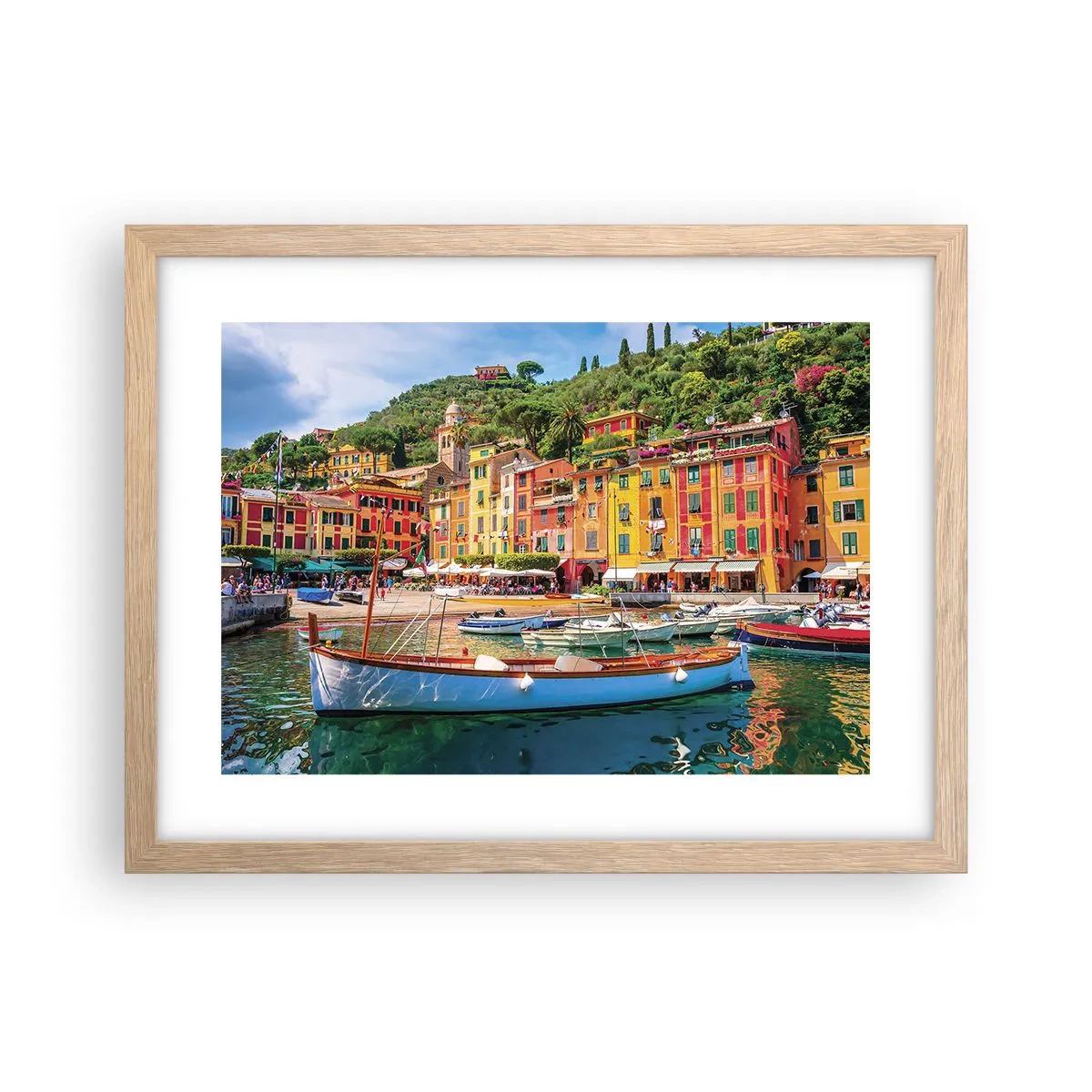 Plakát v rámu světlý dub - Italské dopoledne - 40x30 cm