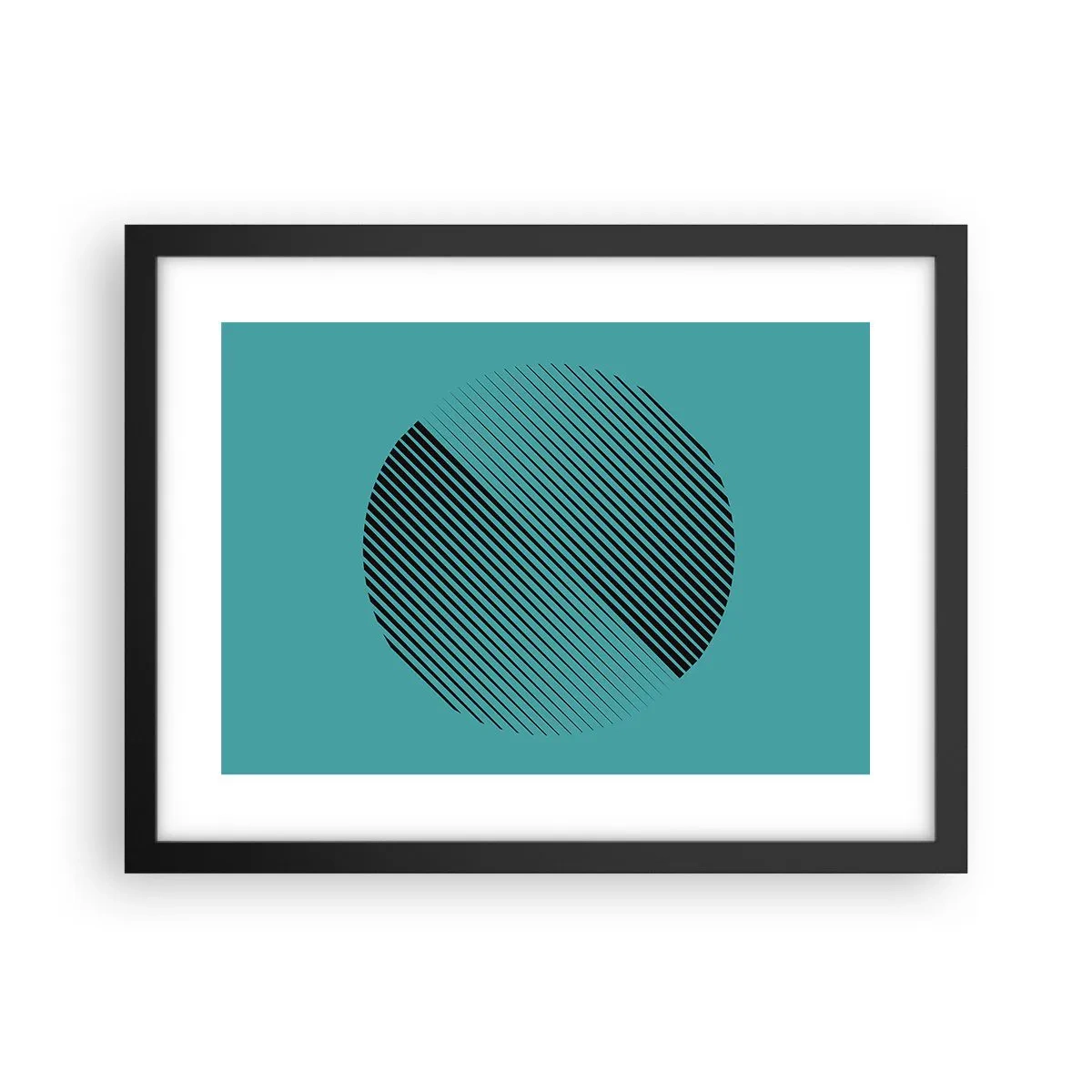 Plakát v černém rámu - Kruh – geometrická variace - 40x30 cm