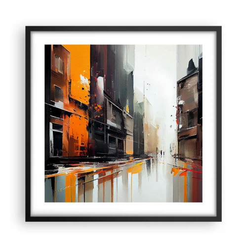 Plakát v černém rámu - Deštivý den - 50x50 cm