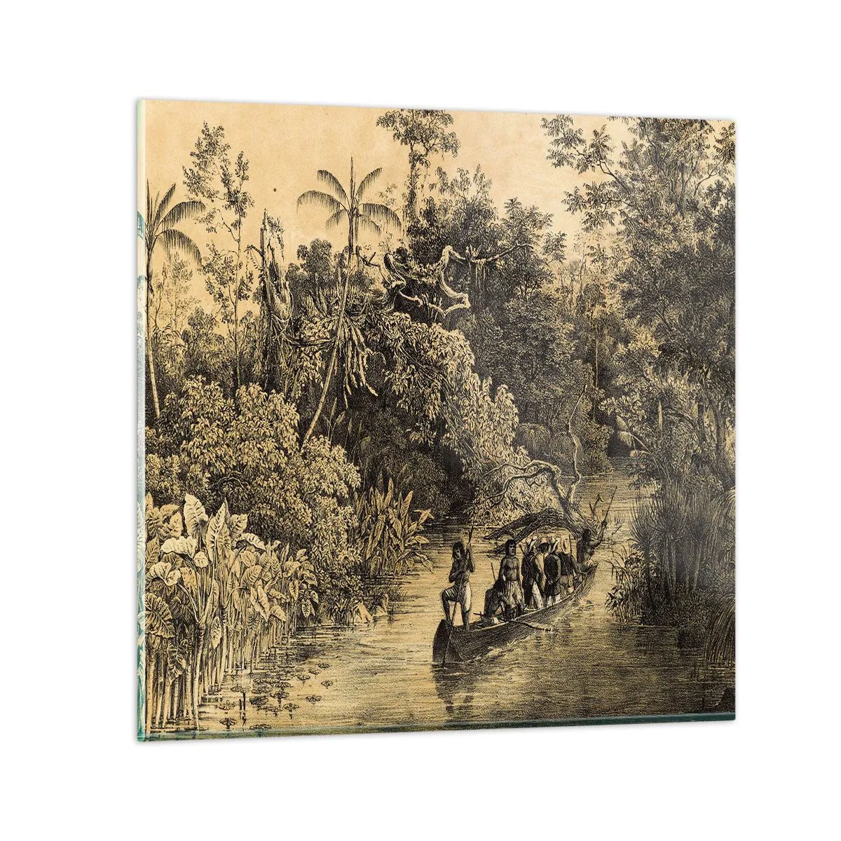 Obraz na skle - Výlet ke zdroji - 60x60 cm