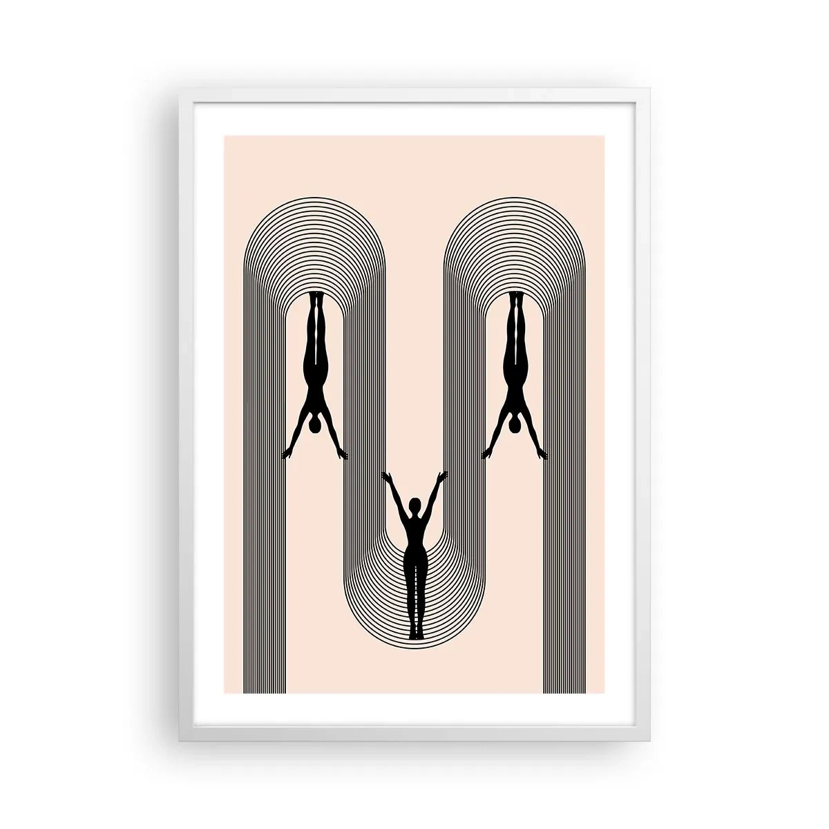 Plakát v bílém rámu - Vzhůru nohama - 50x70 cm