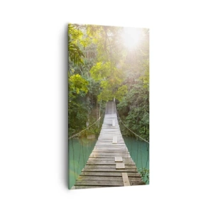 Obraz na plátně - Nad azurovou vodou do azurového lesa - 55x100 cm
