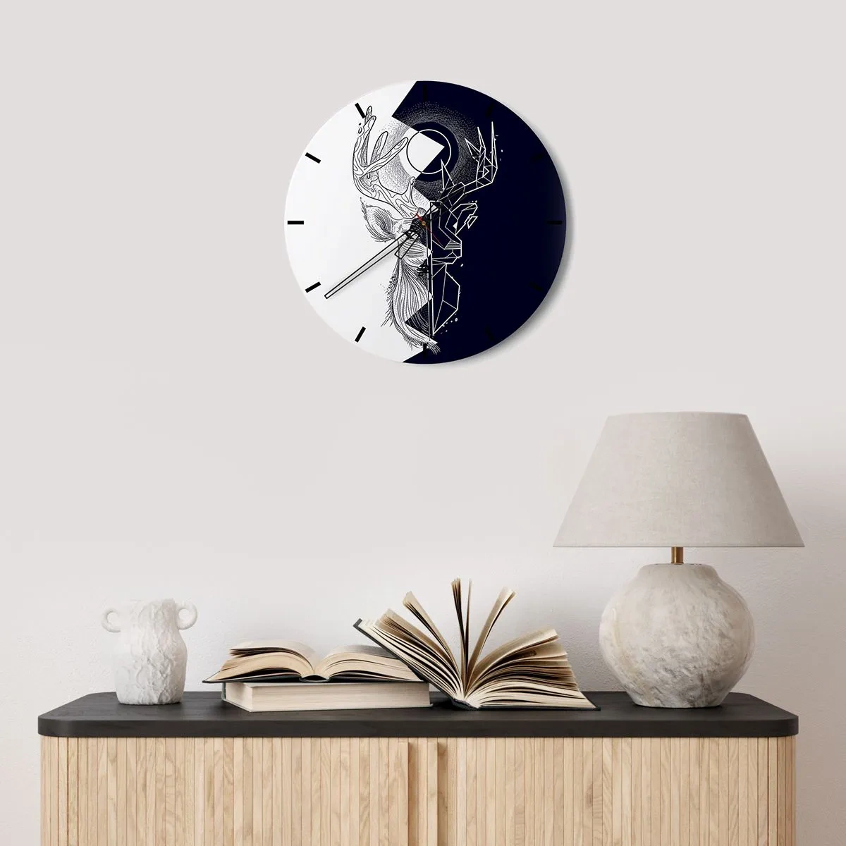 Nástěnné hodiny - Válka a jednota opaků - 40x40 cm