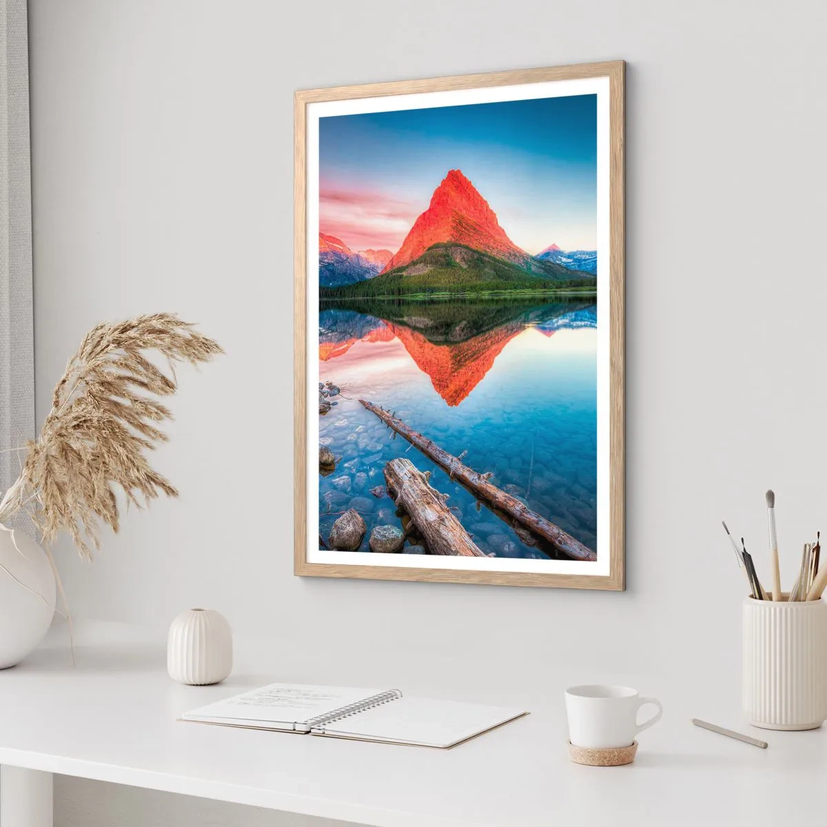 Plakát v rámu světlý dub - Teplo a chlad - 61x91 cm
