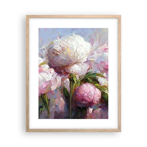 Plakát v rámu světlý dub - Kytice překypující životem - 40x50 cm