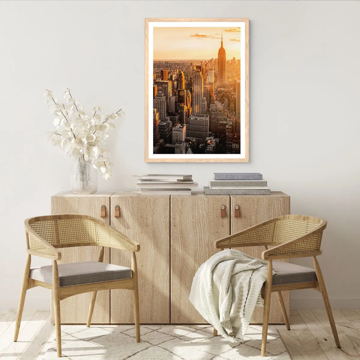 Plakát v rámu světlý dub - Růst na slunci - 70x100 cm