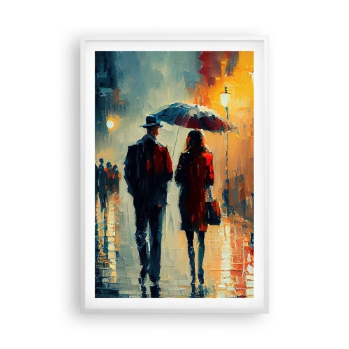 Plakát v bílém rámu - Městská love story - 61x91 cm