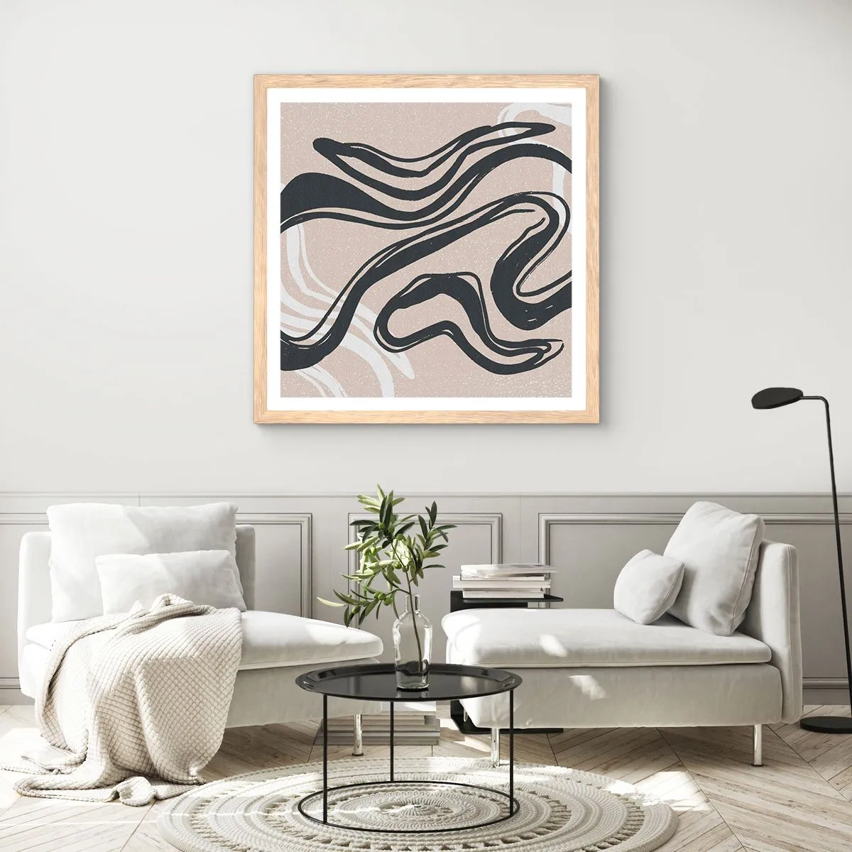 Plakát v rámu světlý dub - Znásobená exprese - 50x50 cm