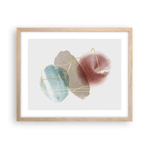 Plakát v rámu světlý dub - Korálky prostoru - 50x40 cm