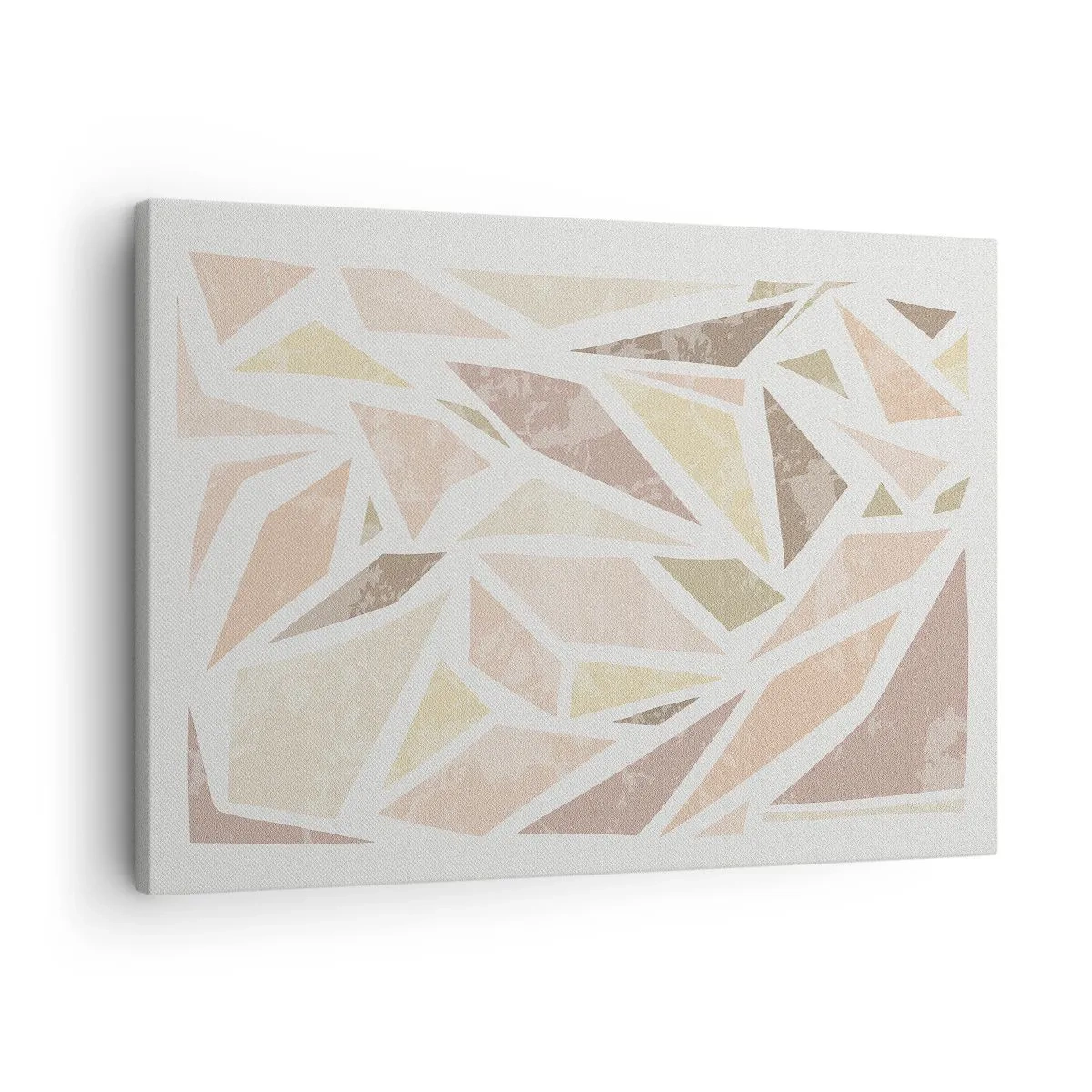 Obraz na plátně - Abstraktní geometrické tvary v pastelových barvách - 70x50cm - Kompozice: vitráž - Moderní nástěnná dekorace do obývacího pokoje a ložnice ARTTOR