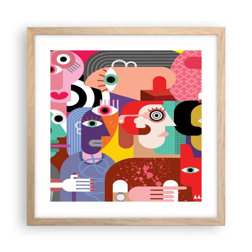 Plakát v rámu světlý dub - My od pána Picassa - 40x40 cm