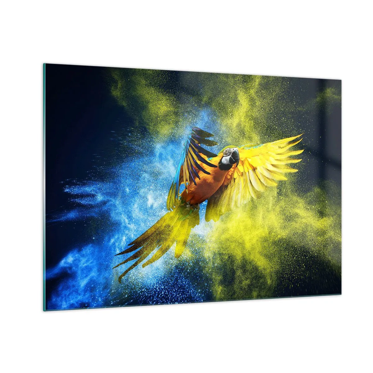 Obraz na skle - V modro-zlatém prachu - 100x70 cm